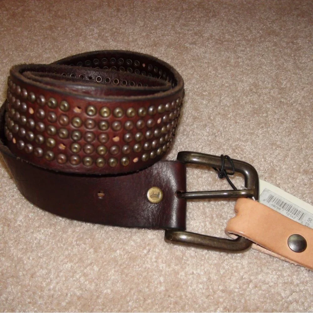 Will Leather Goods Studded Leather Belt